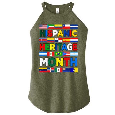 Hispanic Heritage Month Flags All Countries Flag Heart Hands Women's Perfect Tri Rocker Tank