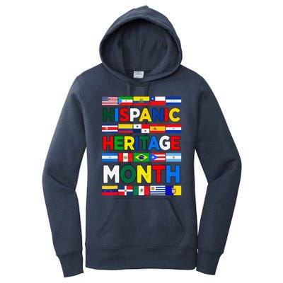 Hispanic Heritage Month Flags All Countries Flag Heart Hands Women's Pullover Hoodie