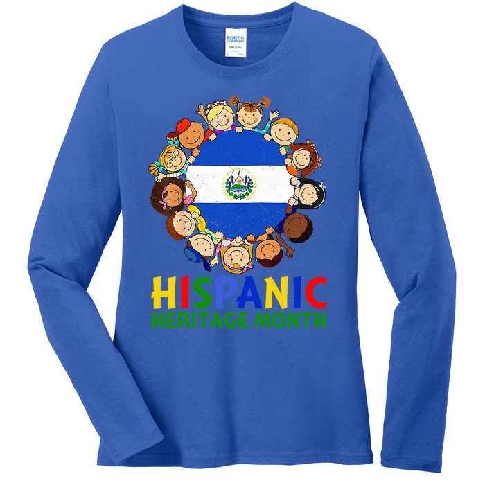 Hispanic Heritage Month El Salvador Ladies Long Sleeve Shirt