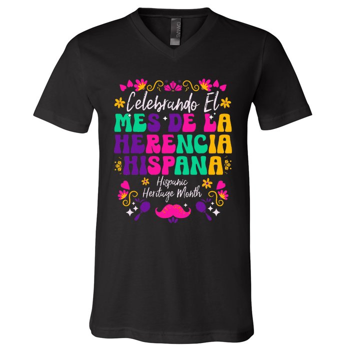 Hispanic Heritage Month Mes De La Herencia Hispana V-Neck T-Shirt