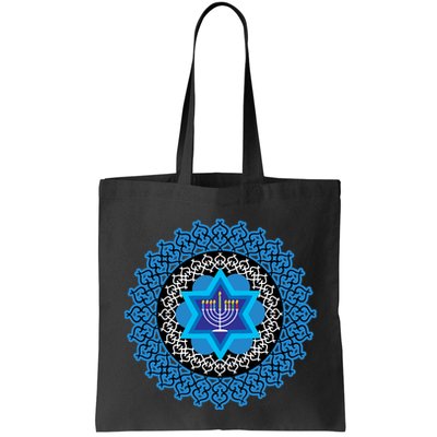 Happy Hanukkah Mandalla Star Of David Menorah Bag