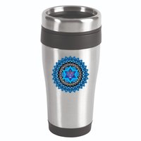 Happy Hanukkah Mandalla Star Of David Menorah 16oz Travel Tumbler