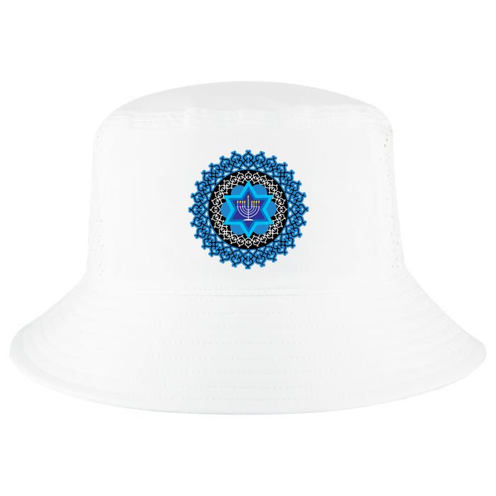 Happy Hanukkah Mandalla Star Of David Menorah Cool Comfort Performance Bucket Hat