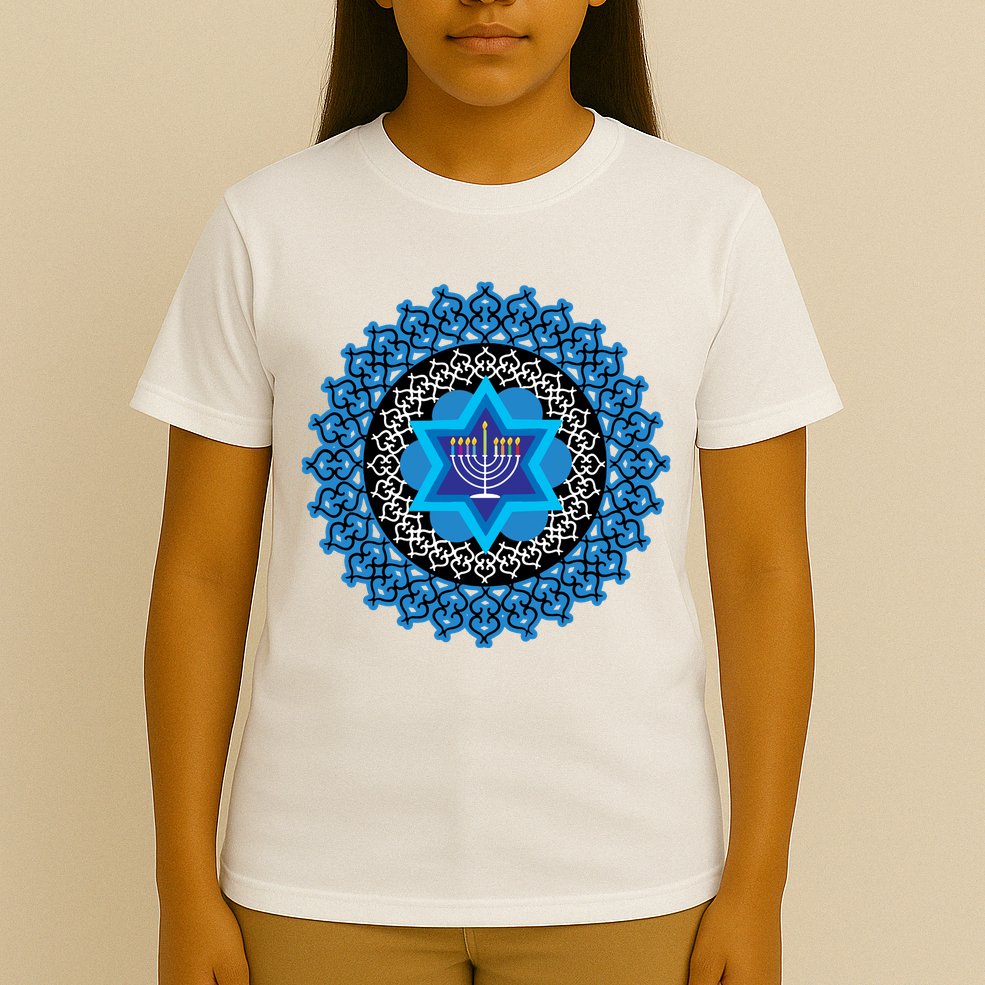 Happy Hanukkah Mandalla Star Of David Menorah T-Shirt