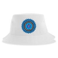 Happy Hanukkah Mandalla Star Of David Menorah Sustainable Bucket Hat