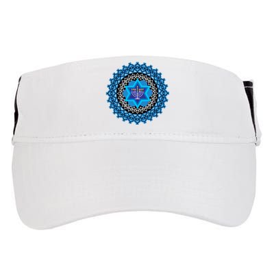 Happy Hanukkah Mandalla Star Of David Menorah Adult Drive Performance Visor