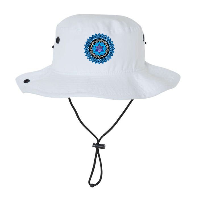 Happy Hanukkah Mandalla Star Of David Menorah Bucket Hat