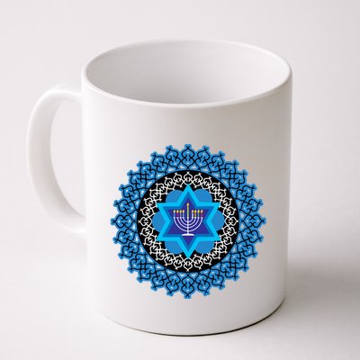 Happy Hanukkah Mandalla Star Of David Menorah Mug
