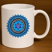 Happy Hanukkah Mandalla Star Of David Menorah 11oz C Handle Ceramic Mug