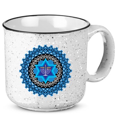 Happy Hanukkah Mandalla Star Of David Menorah 15oz Campfire Ceramic Mug