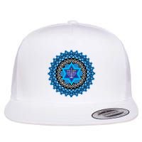 Happy Hanukkah Mandalla Star Of David Menorah Flatbill Hat