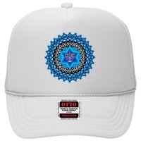 Happy Hanukkah Mandalla Star Of David Menorah Hat