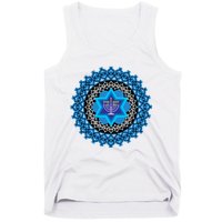 Happy Hanukkah Mandalla Star Of David Menorah Tank Top
