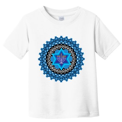 Happy Hanukkah Mandalla Star Of David Menorah Toddler T-Shirt