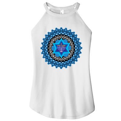 Happy Hanukkah Mandalla Star Of David Menorah Women's Perfect Tri Rocker Tank