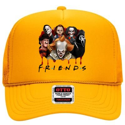 Halloween Horror Movie Characters Jason Es Chucky Freddy High Crown Mesh Back Trucker Hat