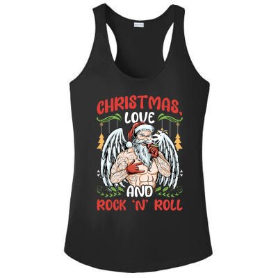 Heavy Hard Metal Santa Christmas Love And Rock N Roll Gift Ladies PosiCharge Competitor Racerback Tank