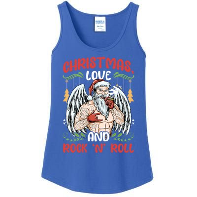 Heavy Hard Metal Santa Christmas Love And Rock N Roll Gift Ladies Essential Tank