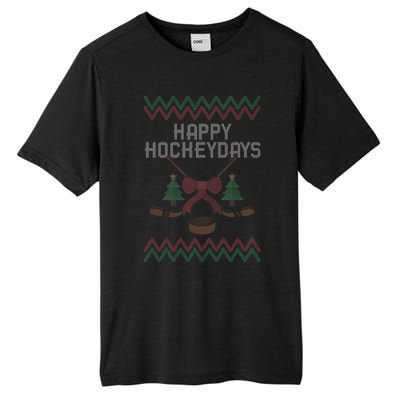 Happy Hockeydays Merry Christmas Xmas Day December 25 Hockey Gift Tall Fusion ChromaSoft Performance T-Shirt