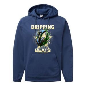 Hip Hop Music Dripping Beats Performance Fleece Hoodie