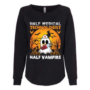 Halloween Half Medical Technologist Half Vampire Ghost Nurse Gift Womens California Wash Sweatshirt