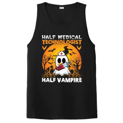 Halloween Half Medical Technologist Half Vampire Ghost Nurse Gift PosiCharge Competitor Tank