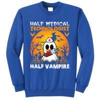 Halloween Half Medical Technologist Half Vampire Ghost Nurse Gift Sweatshirt