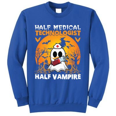 Halloween Half Medical Technologist Half Vampire Ghost Nurse Gift Sweatshirt