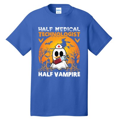 Halloween Half Medical Technologist Half Vampire Ghost Nurse Gift Tall T-Shirt