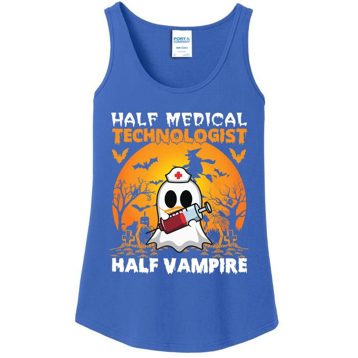 Halloween Half Medical Technologist Half Vampire Ghost Nurse Gift Ladies Essential Tank