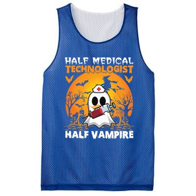 Halloween Half Medical Technologist Half Vampire Ghost Nurse Gift Mesh Reversible Basketball Jersey Tank