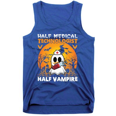 Halloween Half Medical Technologist Half Vampire Ghost Nurse Gift Tank Top