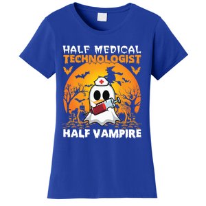 Halloween Half Medical Technologist Half Vampire Ghost Nurse Gift Women's T-Shirt