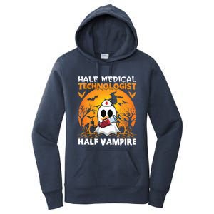 Halloween Half Medical Technologist Half Vampire Ghost Nurse Gift Women's Pullover Hoodie