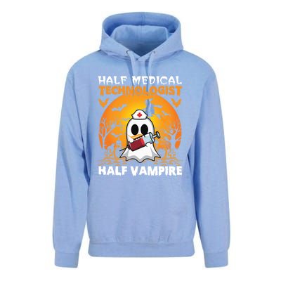 Halloween Half Medical Technologist Half Vampire Ghost Nurse Gift Unisex Surf Hoodie