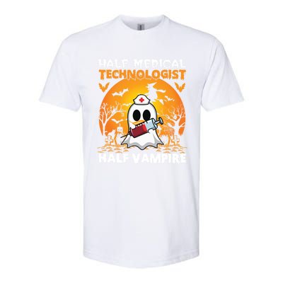 Halloween Half Medical Technologist Half Vampire Ghost Nurse Gift Softstyle® CVC T-Shirt