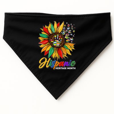 Hispanic Heritage Month Sunflowers Flags USA-Made Doggie Bandana