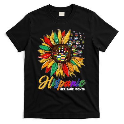 Hispanic Heritage Month Sunflowers Flags T-Shirt