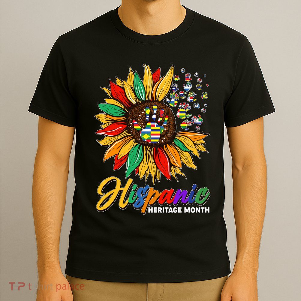 Hispanic Heritage Month Sunflowers Flags T-Shirt