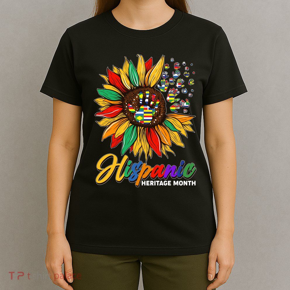 Hispanic Heritage Month Sunflowers Flags T-Shirt