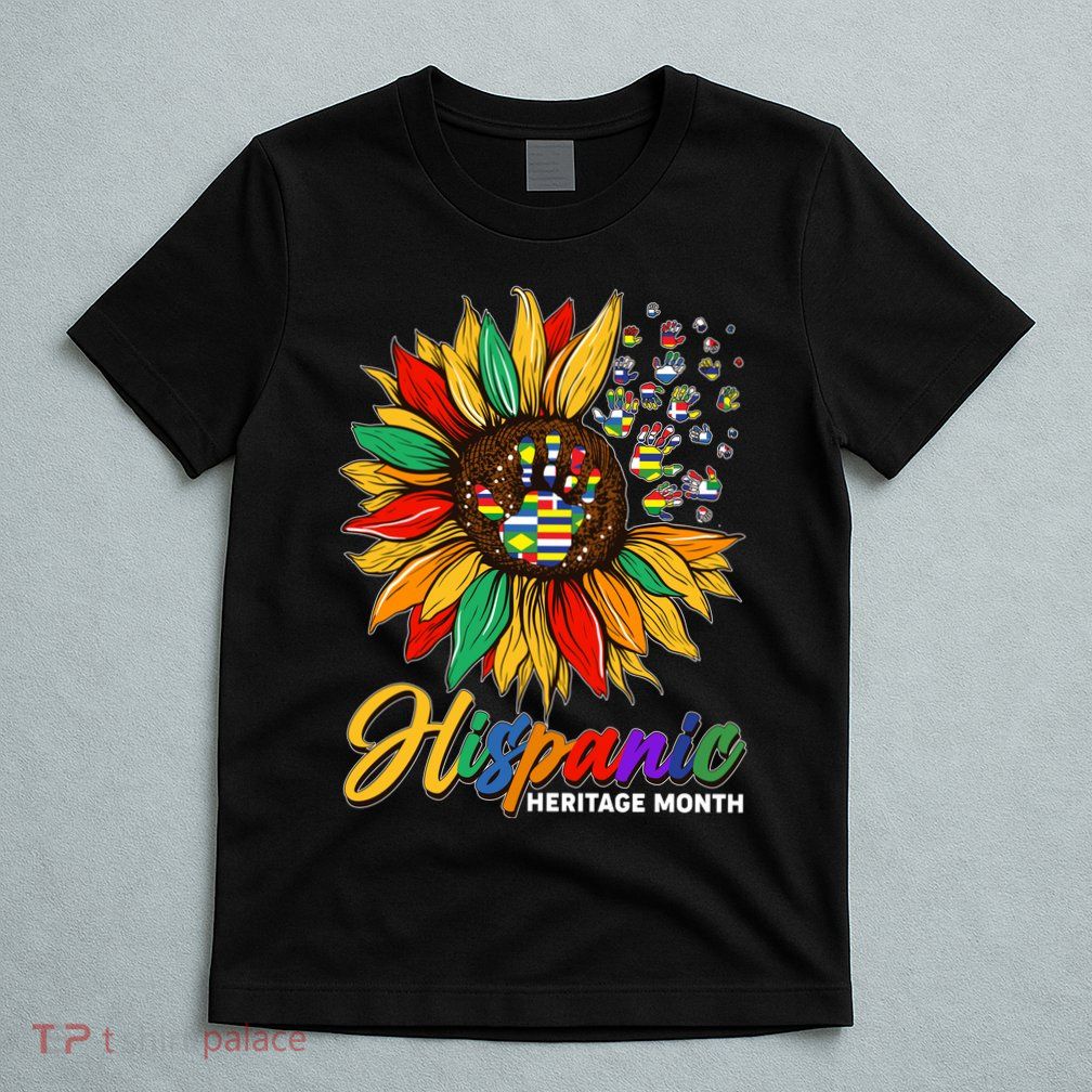 Hispanic Heritage Month Sunflowers Flags T-Shirt