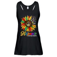 Hispanic Heritage Month Sunflowers Flags Ladies Essential Flowy Tank