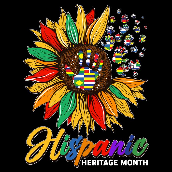 Hispanic Heritage Month Sunflowers Flags Ladies Essential Flowy Tank