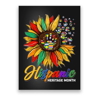 Hispanic Heritage Month Sunflowers Flags Poster