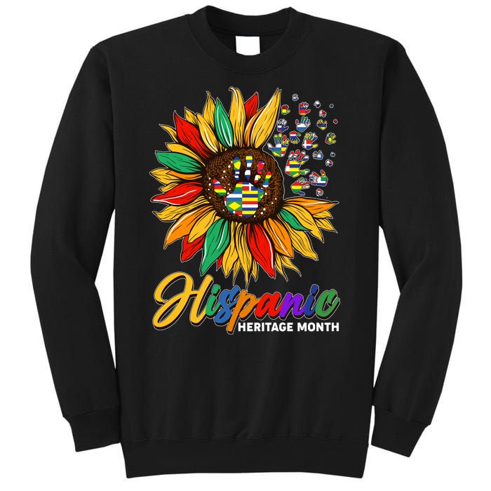 Hispanic Heritage Month Sunflowers Flags Tall Sweatshirt