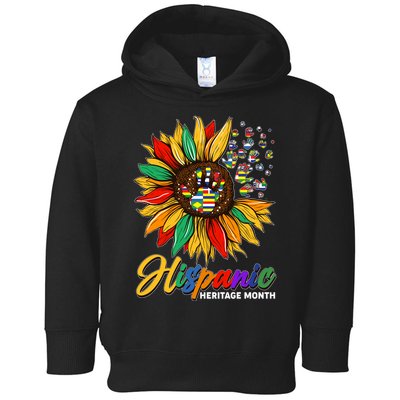 Hispanic Heritage Month Sunflowers Flags Toddler Hoodie