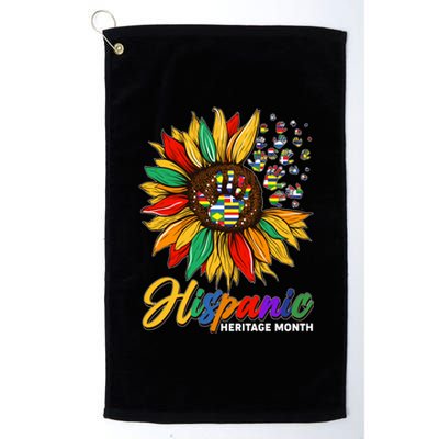 Hispanic Heritage Month Sunflowers Flags Platinum Collection Golf Towel