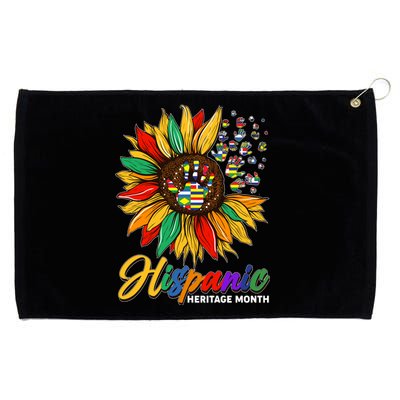 Hispanic Heritage Month Sunflowers Flags Grommeted Golf Towel