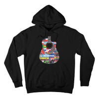 Hispanic Heritage Month All Countries Retro Acoustic Guitar Tall Hoodie