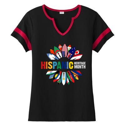 Hispanic Heritage Month Counties United Ladies Halftime Notch Neck Tee